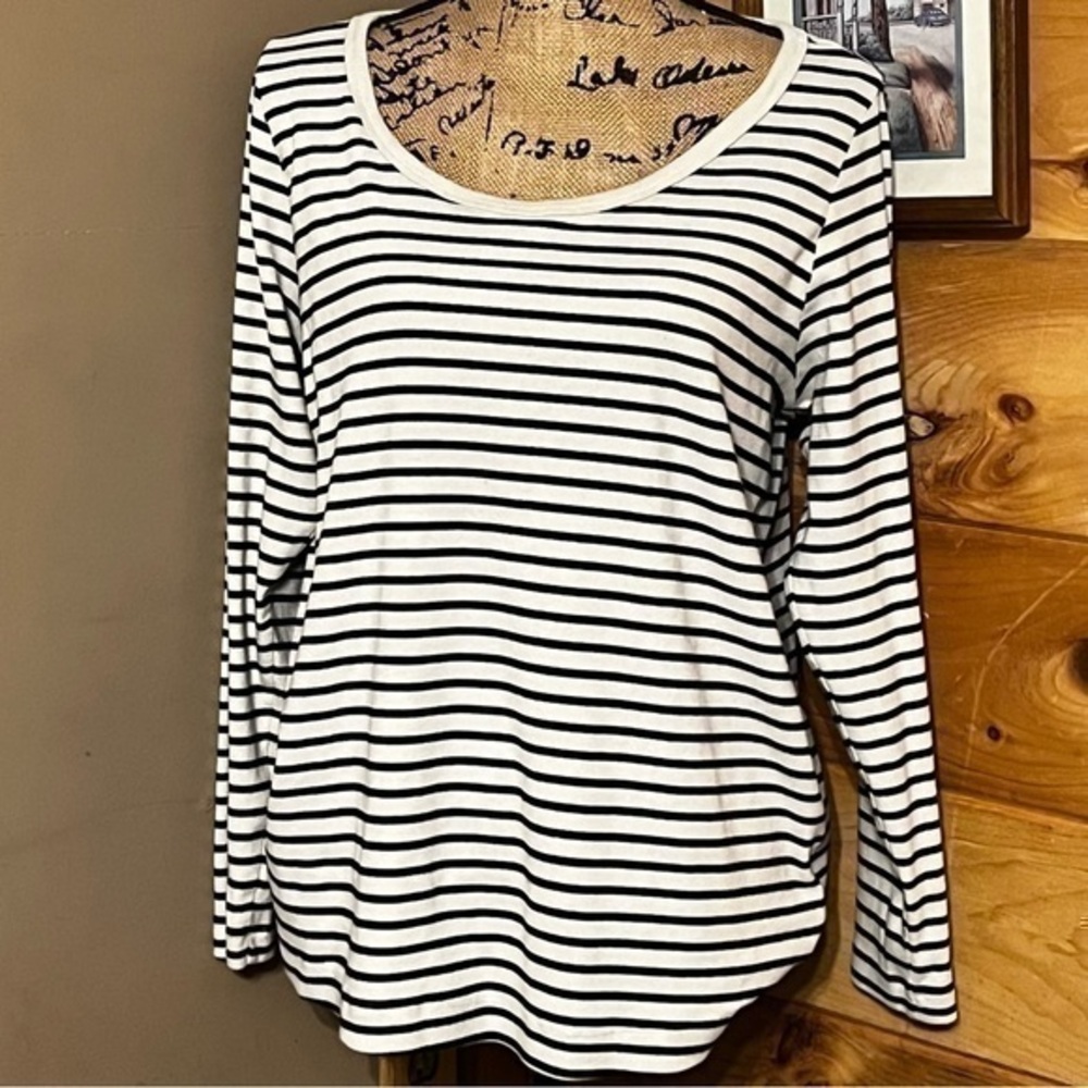 H&M Mama/Maternite XXL Cotton Blend Black & White Long Sleeve